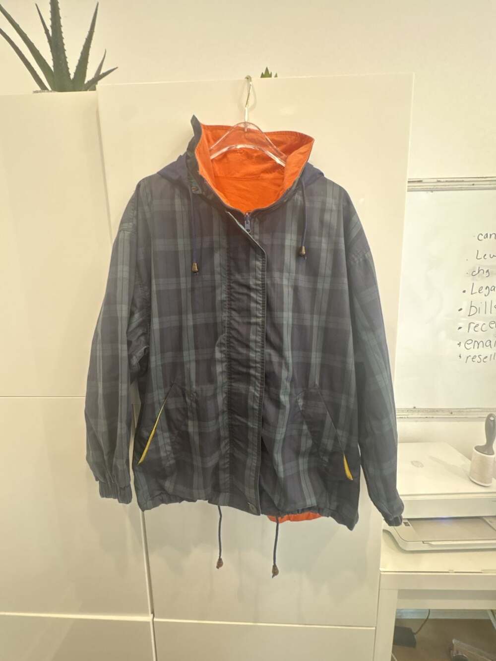 Talbots Reversible Plaid Hooded Jacket Size S